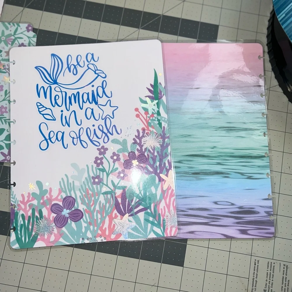 Be a Mermaid in a sea of fish Notebook classic size planner COVER & tab dividers